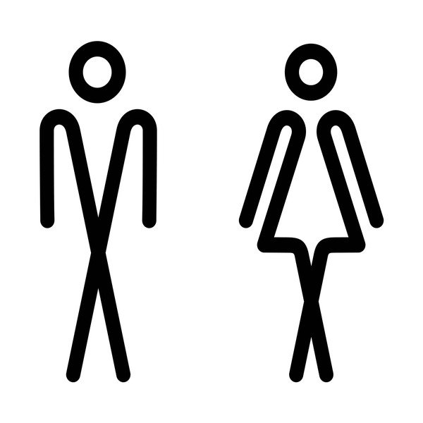 Naklejka Ambiance Bathroom Men Women, 20x15 cm-image-1