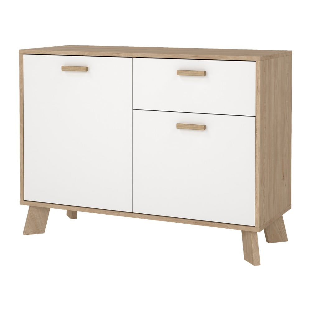 Biało-naturalna komoda w dekorze dębu 99x73x39 cm Ikast – Tvilum (zdjęcie 6)