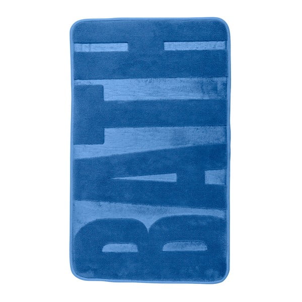 Niebieski dywanik łazienkowy z pianką z pamięcią kształtu Wenko, 80x50 cm