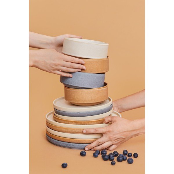 18-częściowy zestaw kremowych naczyń z kamionki Bonami Selection Malia-image-3