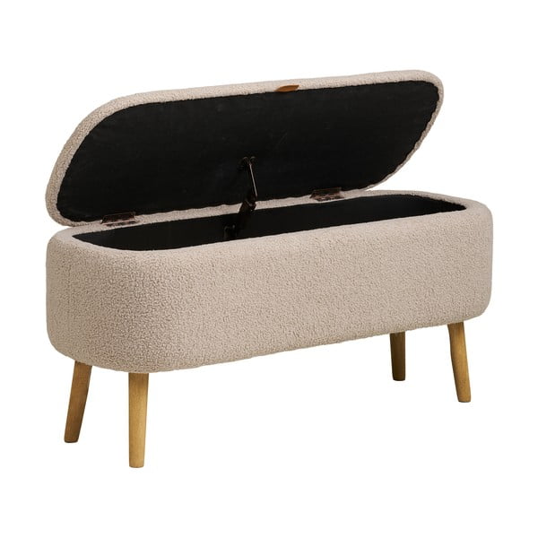 Beżowa ławka z materiału bouclé Harlow – House Nordic-image-4