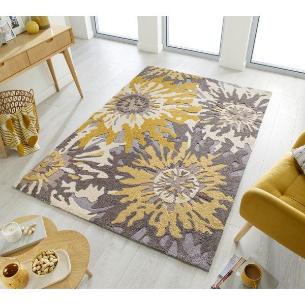 Szaro-żółty dywan Flair Rugs Soft Floral, 160x230 cm-image-4