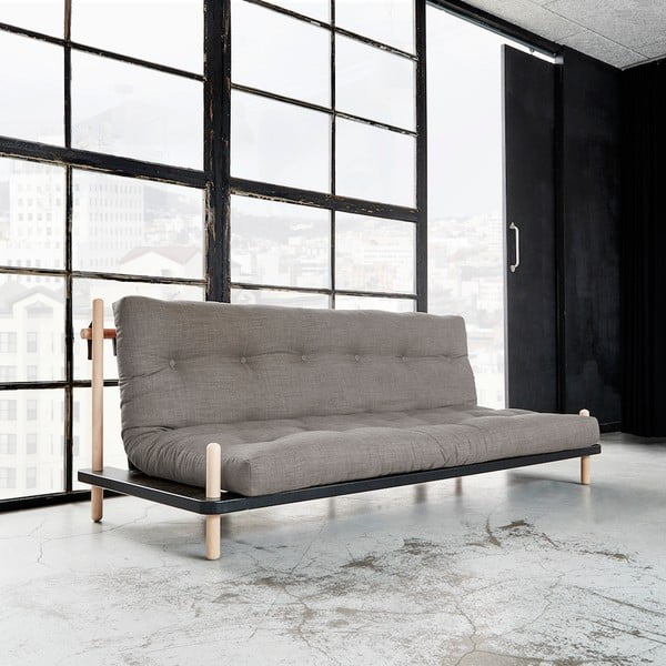 Sofa rozkładana Karup Point, Black/Raw Beech/Granite Grey
