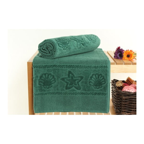 Zestaw 2 zielonych ręczników Akdeniz, 70x140 cm