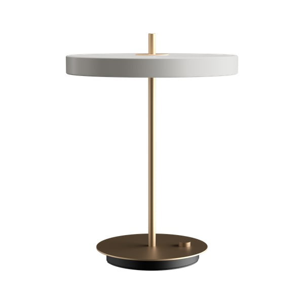 Jasnoszara lampa stołowa LED ze ściemniaczem i metalowym kloszem (wysokość 41,5 cm) Asteria Table – UMAGE