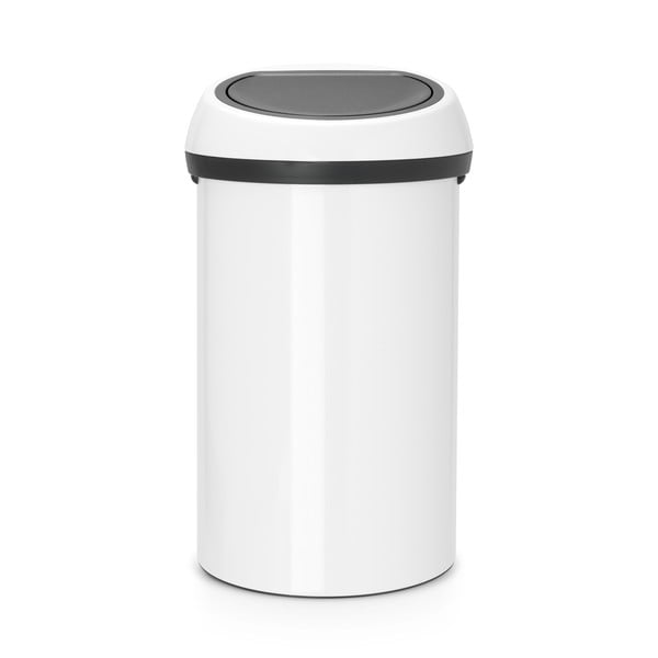 Biały stalowy kosz na śmieci otwierany na dotyk 60 l Touch Bin – Brabantia-image-2