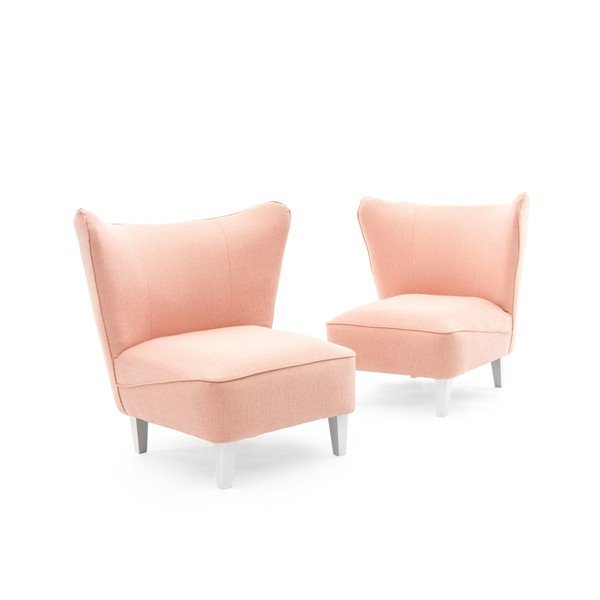 Jasnoróżowy fotel z jasnymi nogami Vivonita Sandy-image-2