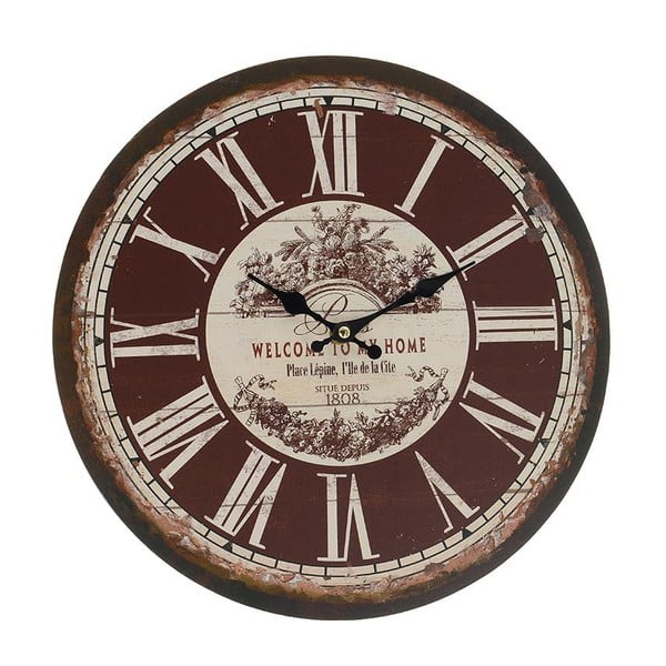 Zegar ścienny Brown Vintage, 34 cm