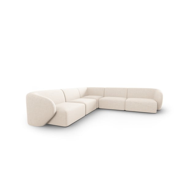 Beżowy narożnik z tkaniny szenilowej Paolo – Milo Casa