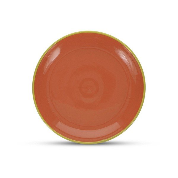 Zielony/pomarańczowy kamionkowy talerz deserowy ø 18 cm Duo – ONA