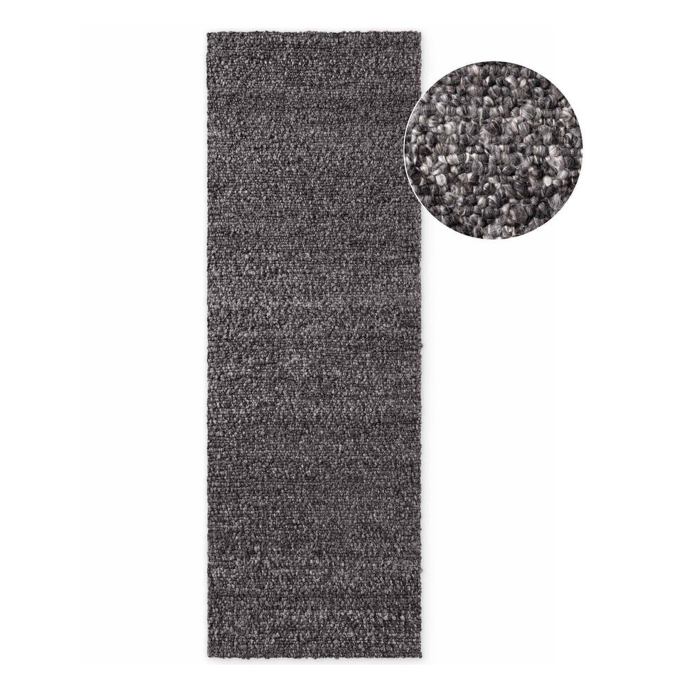 Ciemnoszary chodnik z materiału bouclé tkany ręcznie 80x200 cm Notting Hill Portobello – Ted Baker