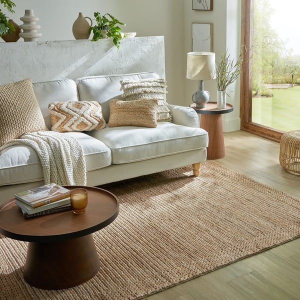 Naturalny dywan z kenafu tkany ręcznie 120x170 cm Drew Border – Flair Rugs-image-1