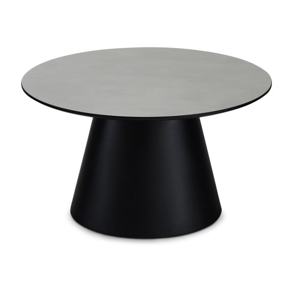 Czarno-jasnoszary stolik z blatem w dekorze marmuru ø 80 cm Tango – Furnhouse