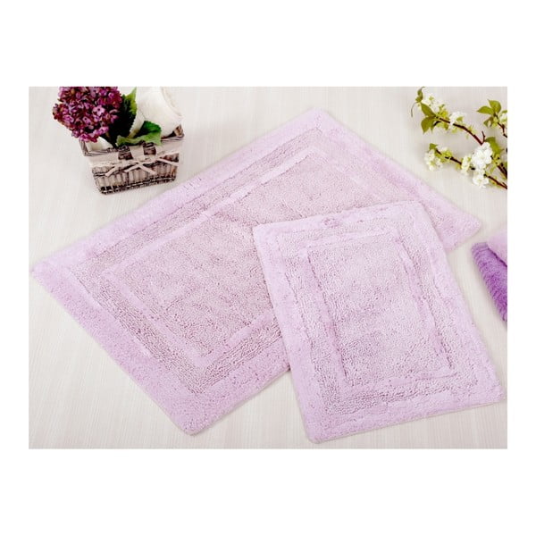 Zestaw 2 fioletowych dywaników łazienkowych Irya Home Superior, 60x100 cm i 40x60 cm