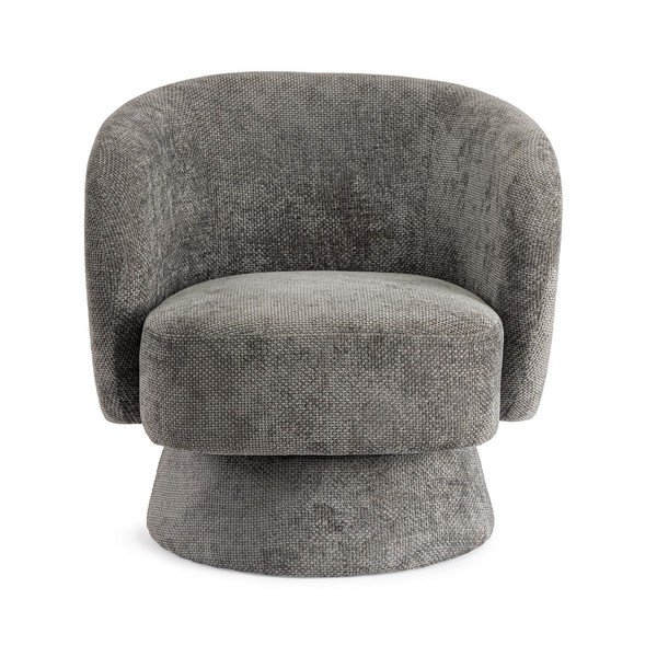 Ciemnoszary obrotowy fotel z tkaniny szenilowej Julienne – Bizzotto-image-2