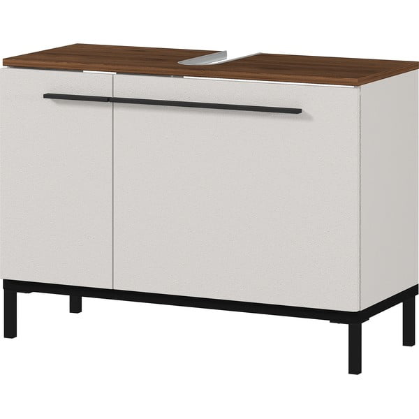 Szarobeżowa szafka pod umywalkę w dekorze orzecha 80x59 cm Yonkers – Germania-image-1