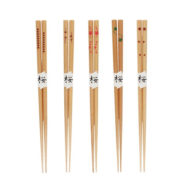 Drewniany zestaw pałeczek w naturalnym kolorze 5 szt. Delicate – Rex London