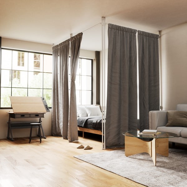 Biały stalowy panel dzielący na zasłony Anywhere – Umbra-image-3