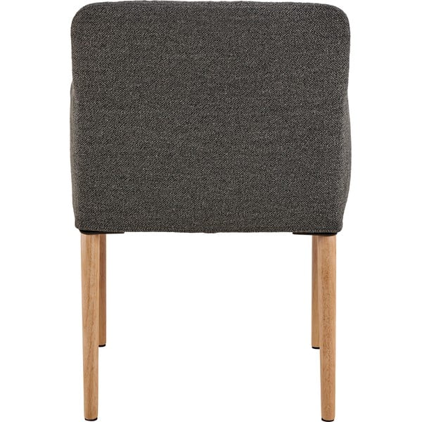 Szary tapicerowany fotel jadalniany z podłokietnikami Zoe – Actona-image-4