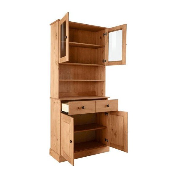 Witryna z litego drewna sosnowego w naturalnym kolorze 181x34 cm Mille – Støraa-image-3