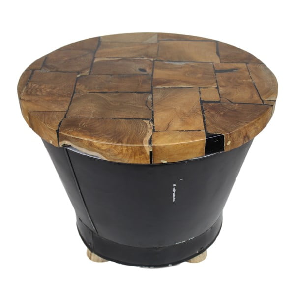 Stolik z drewna tekowego HSM Collection Bucket, ⌀ 55 cm