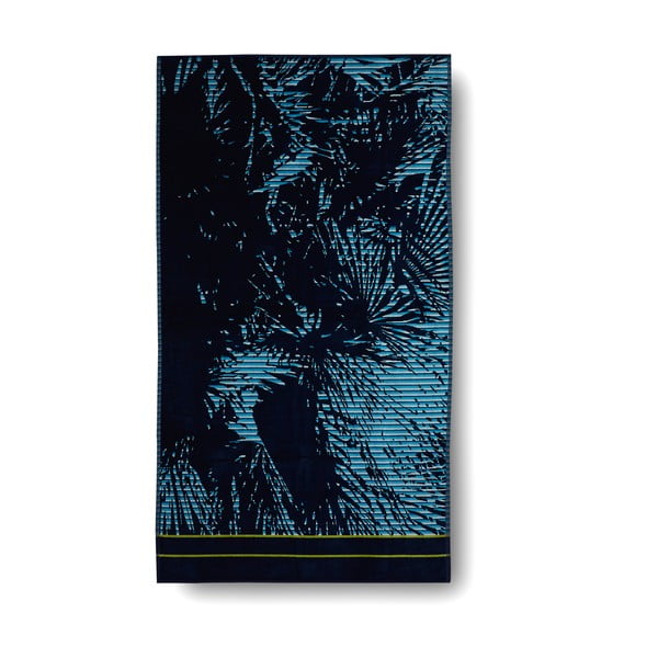Niebieski ręcznik kąpielowy Palm Blue, 100x180 cm