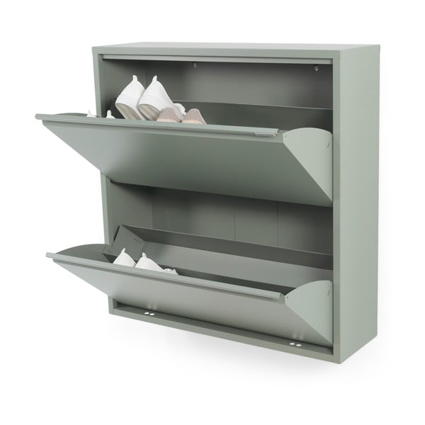 Szarozielona metalowa uchylna szafka na buty 75x77,5x22,5 cm Billy – Spinder Design-image-2