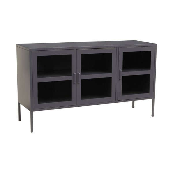 Szara stalowa witryna 140x80x45 cm Acier – Premier Housewares