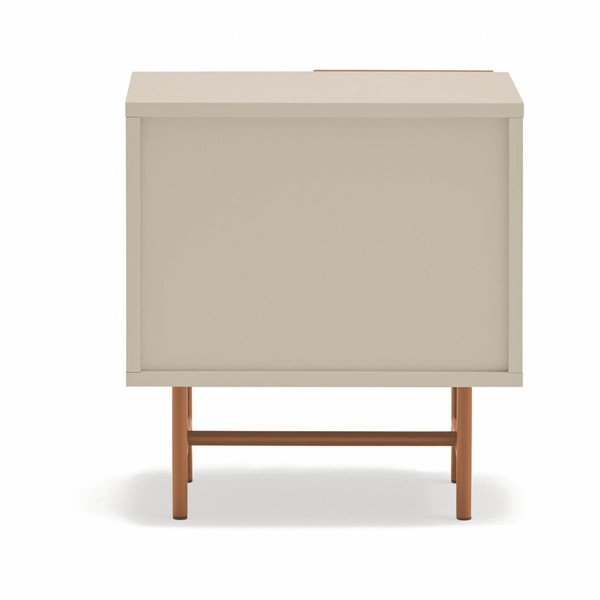 Ceglasta/beżowa szafka nocna z matowym wykończeniem z półką Nube – Teulat-image-4