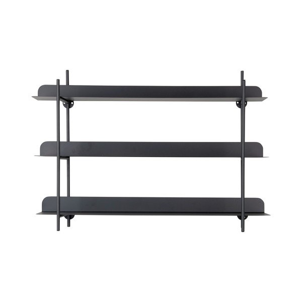 Czarna wielopoziomowa metalowa półka 60 cm Riqueza Tres – PT LIVING-image-2