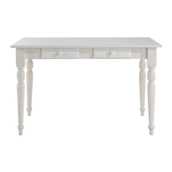 Biały stół z litego drewna 13Casa Charlotte, 120x80 cm