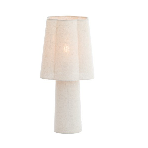 Biała lampa stołowa z tekstylnym kloszem (wysokość 50 cm) Musaby – Light & Living-image-1