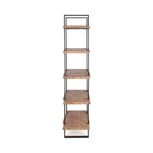 Czarno-naturalny regał z litego drewna akacjowego 110x180x40 cm Artur – Bizzotto-image-3