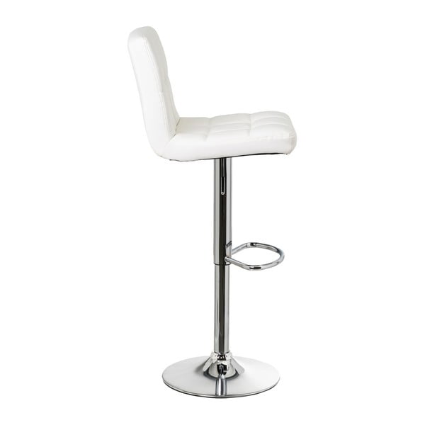 Białe hokery z imitacji skóry z regulowaną wysokością zestaw 2 szt. (wysokość siedziska 93 cm) – Casa Selección-image-1
