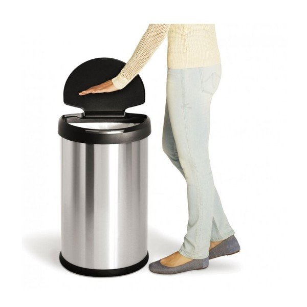 Bezdotykowy kosz na śmieci simplehuman 45 l, matowa stal-image-3