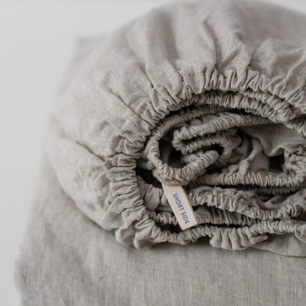 Ciemnozielone lniane prześcieradło z gumką 180x200 cm Forest Green  – Linen Tales-image-2