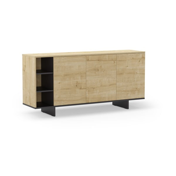 Niska komoda w dekorze dębu 170x80 cm Cequoia – Marckeric-image-2