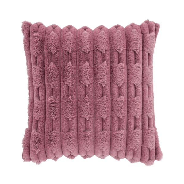 Poduszka dekoracyjna z mikropluszu 50x50 cm Carved Fur – Bianca