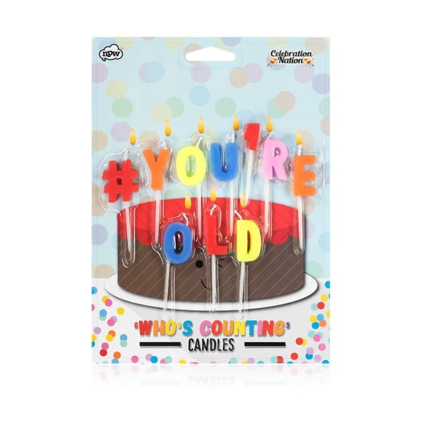Zestaw 10 świeczek na tort NPW Hashtag You Are Old