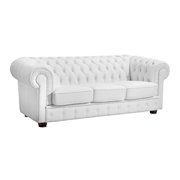 Biała skórzana sofa Max Winzer Bridgeport, 200 cm