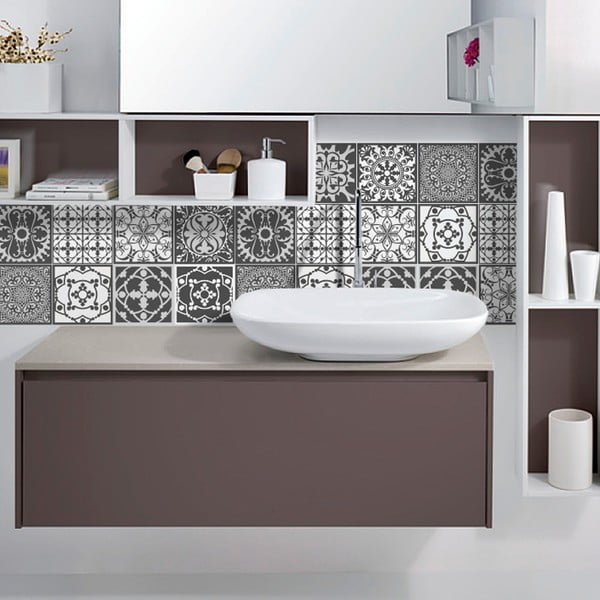 Zestaw 16 naklejek Ambiance Noir, 15x15 cm-image-1