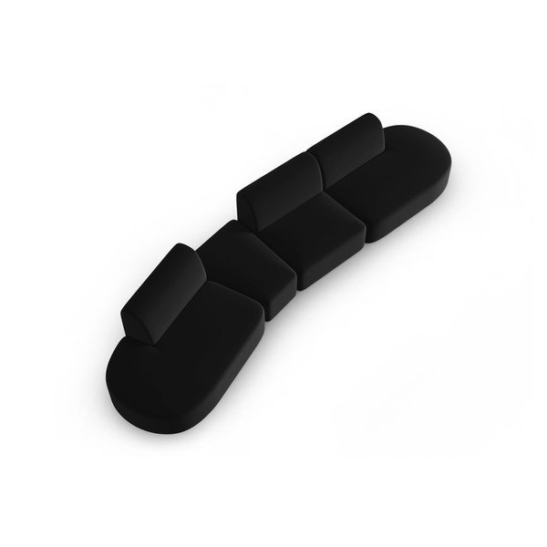 Czarna aksamitna sofa lewostronna 428 cm Paolo – Milo Casa-image-1