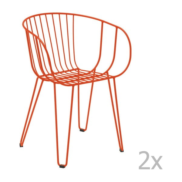 Zestaw 2 pomarańczowych krzeseł ogrodowych Isimar Olivo
