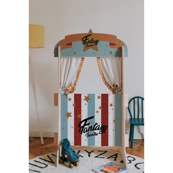 Drewniany dziecięcy teatrzyk kukiełkowy Dekornik Classic Retro-image-1