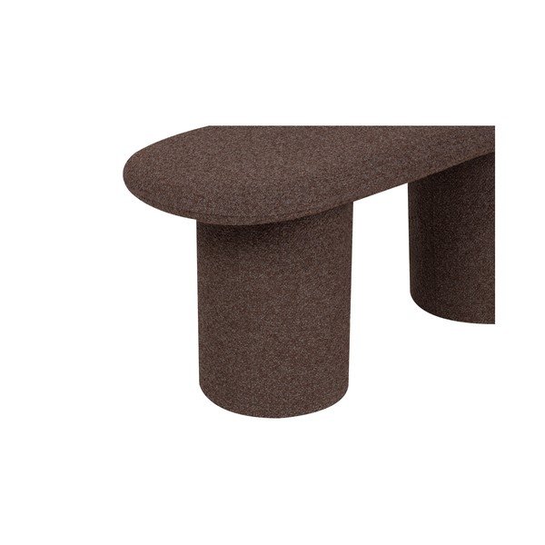 Brązowa tapicerowana ławka z materiału bouclé Rull – noo.ma-image-2