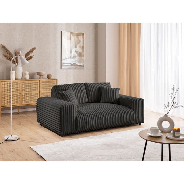 Ciemnoszara sztruksowa sofa 178 cm Justin – Ropez-image-4