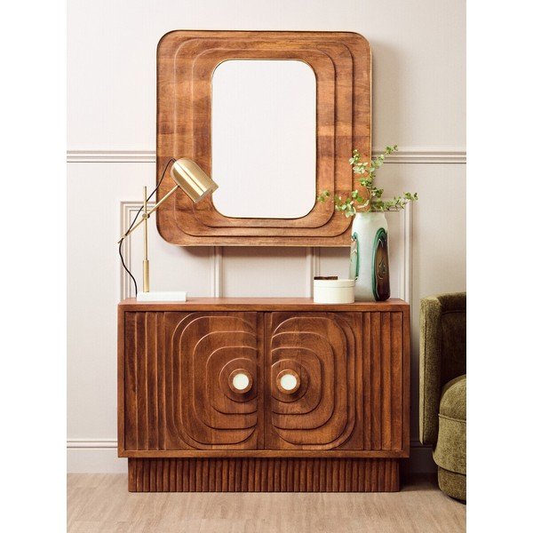 Komoda z litego drewna mango w ciemnym naturalnym kolorze 40x75x116 cm Sangar – Premier Housewares-image-1