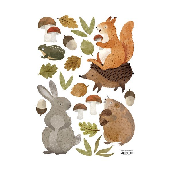 Naklejki dziecięce 30x42 cm Woodland Rabbit & Friends – Lilipinso