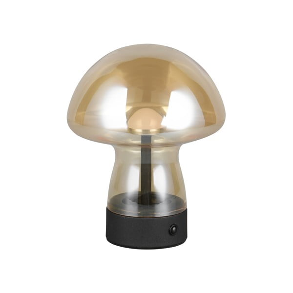 Lampa stołowa LED w bursztynowym kolorze ze szklanym kloszem (wysokość 18 cm) Dooley – Trio