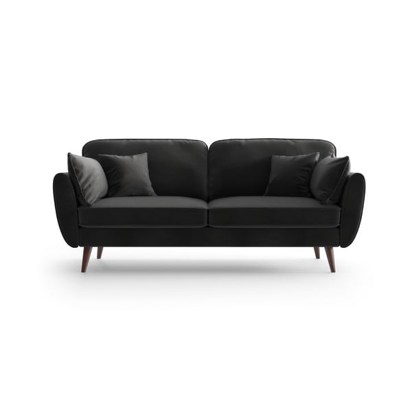 Antracytowa aksamitna sofa My Pop Design Auteuil